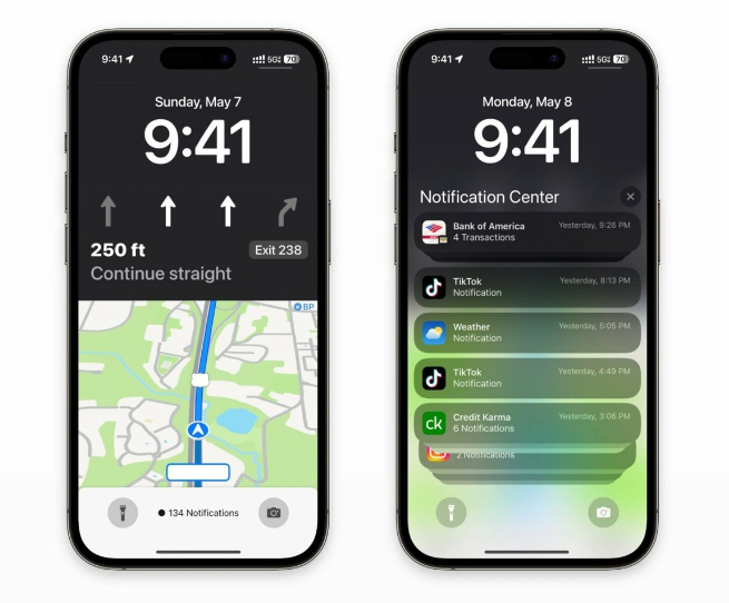 台州苹果维修服务分享iOS17锁屏地图导航半屏显示长什么样 